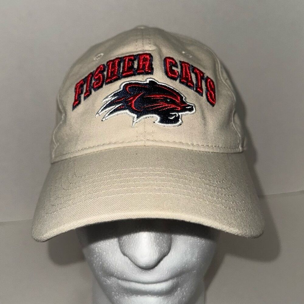 New Hampshire Fisher Cats Men's Strapback Hat Tan Embroidered Logo MiLB